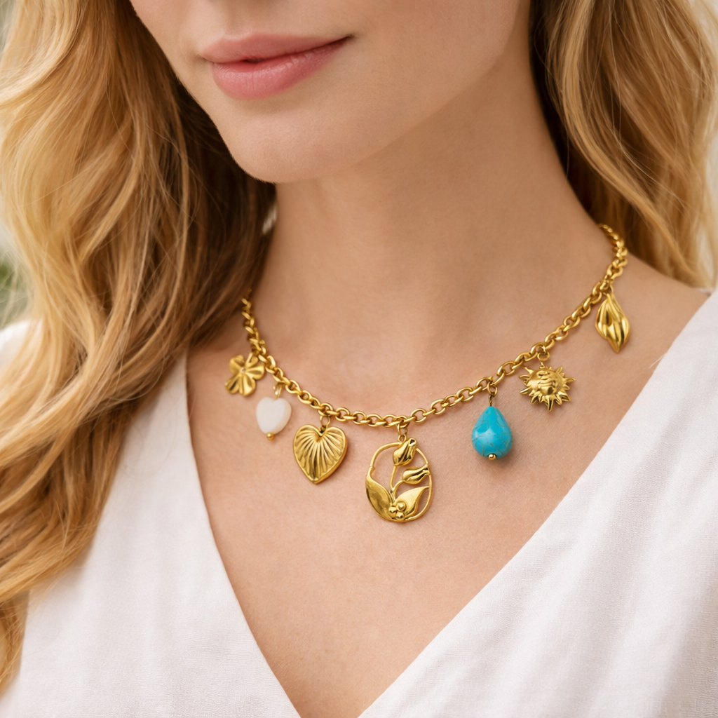 Blooming in Progress Charm Necklace | Women in construction Collection | Mom Beauty Love