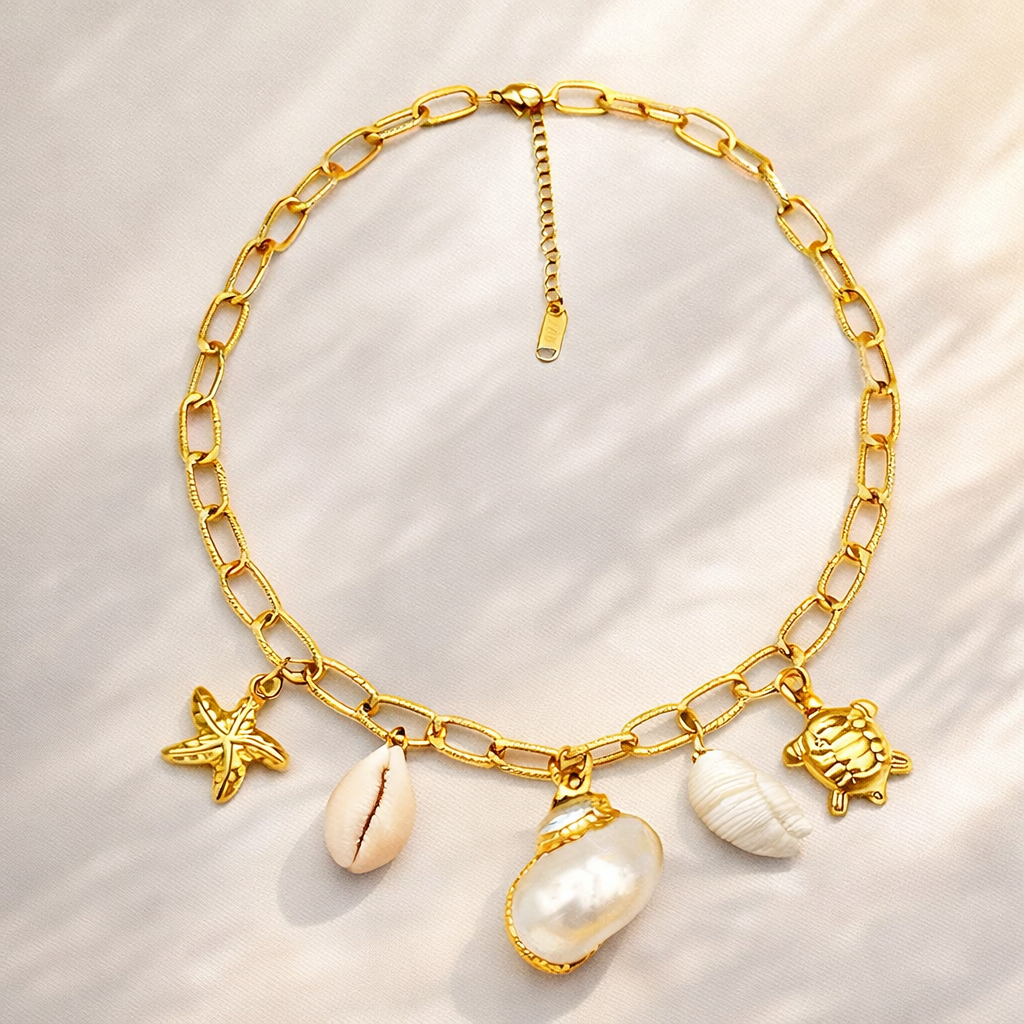 Gold Ocean Necklace | Ocean Soul – Waves of Faith Collection | Mom Beauty Love