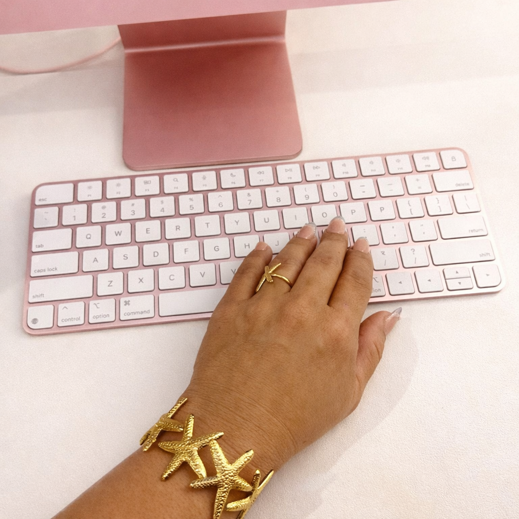 Gold Starfish Faith Cuff Bracelet Gold Waterproof – Mom Beauty Love